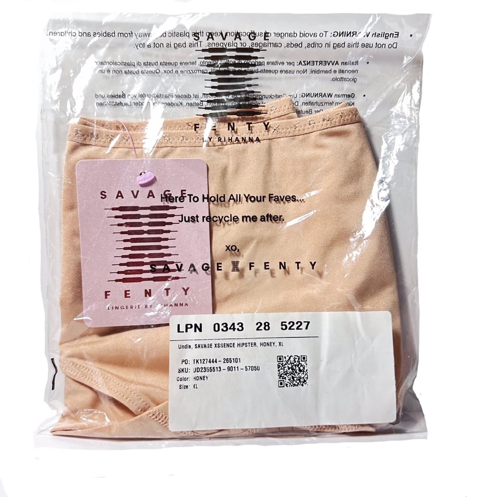 Savage Xssense Hipster Womens Size XL Extra Large Honey ( Beige Nude ) NWT